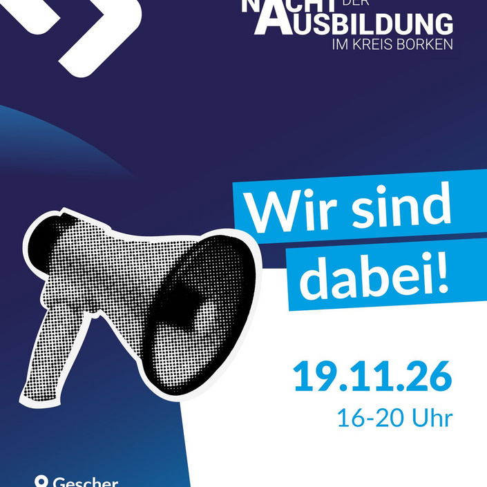 Du suchst noch einen Ausbildungsplatz? Dann schau am 19.11. bei uns vorbei! 👀
Wir sind bei der @nda_kreisborken dabei... Du suchst noch einen Ausbildungsplatz? Dann schau am 19.11. bei uns vorbei! 👀
Wir sind bei der @nda_kreisborken dabei...